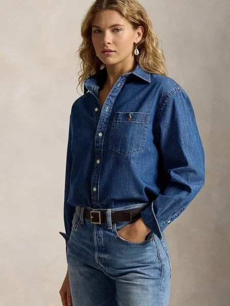 Polo Ralph Lauren košulja za žene traper plava