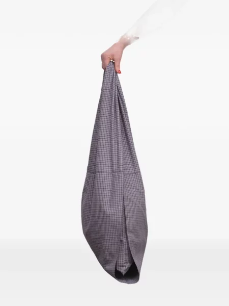 Geantă shopper Baserange de flanelă gri
