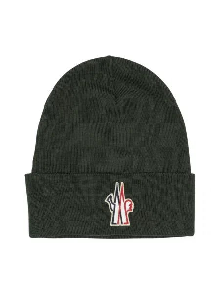 Czapka Moncler wełniana zielona