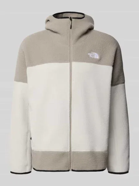 Kurtka z polaru z kapturem i wyhaftowanym logo The North Face beżowa
