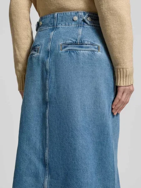 Polo Ralph Lauren spódnica jeansowa midi rozkloszowana niebieski