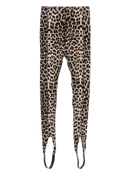 Legginsy Baserange z nadrukiem w panterkę brązowe