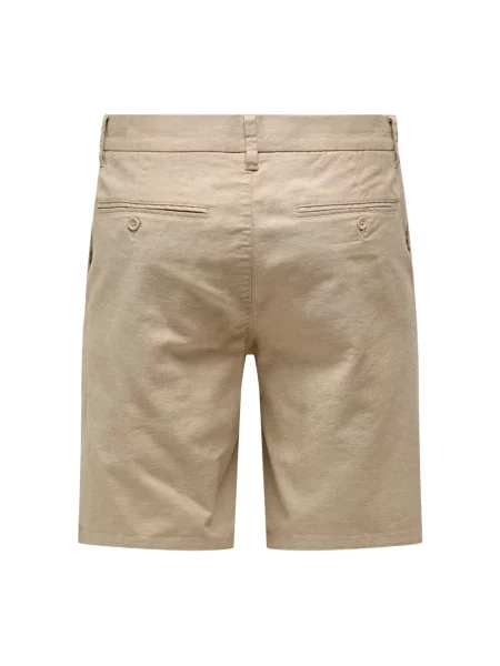 Lniane bermudy Only & Sons beżowe