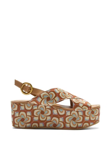 Sandale Maliparmi cu model floral maro