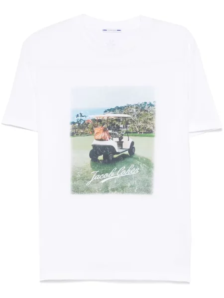 Tricou Jacob Cohën cu decolteu rotund alb