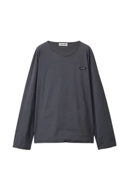 Top Miu Miu din poplin gri