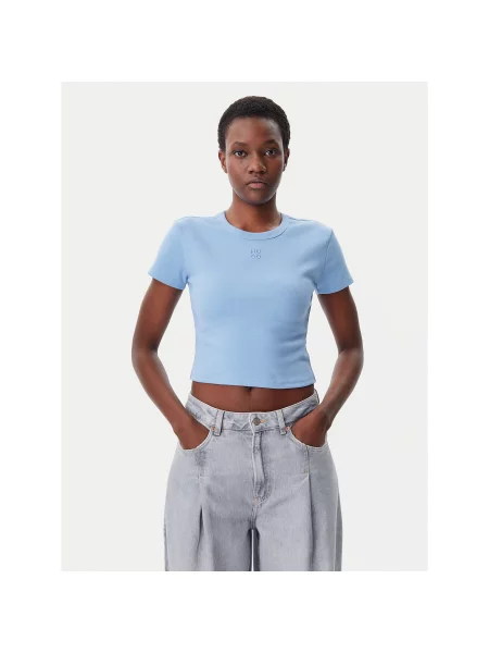 HUGO Majica Delanor Slim Fit modra