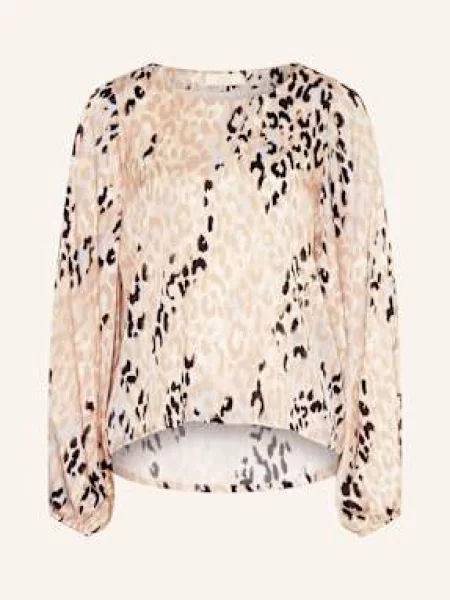 Ivi Collection Bluzka Z Jedwabiu beige czarna