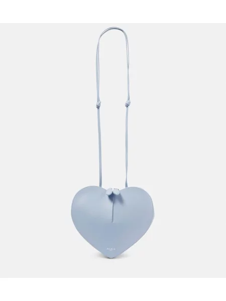 Usnjena torbica Alaia modra