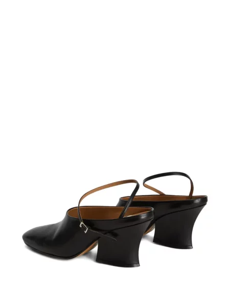 Papuci tip mules Jil Sander cu bretele negru