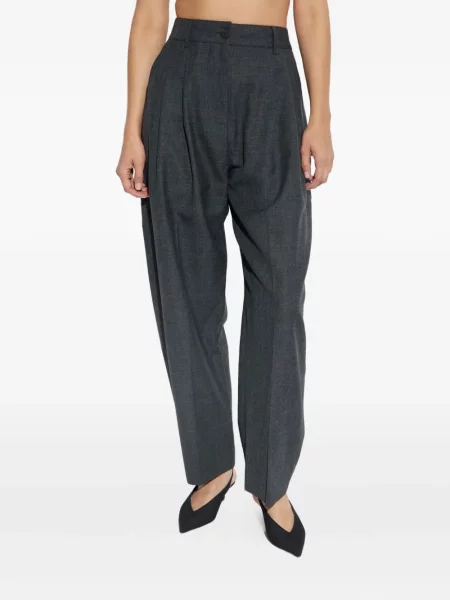 Pantaloni Studio Nicholson de lână plisate gri