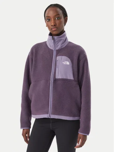 Bluză The North Face din fleece violet