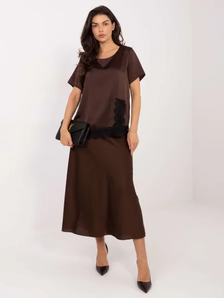 Bluza Italy Moda s čipkom crna