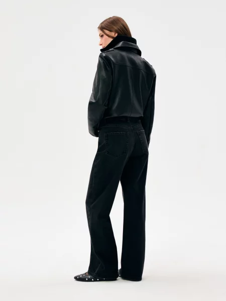 Джинси wide leg чорний