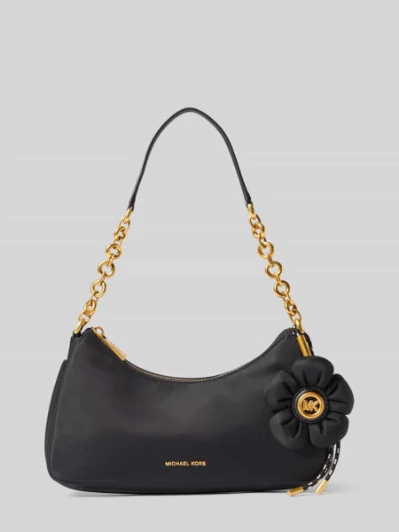 Torba na ramię z kwiatowym dodatkiem model Nolita' Michael Michael Kors czarna