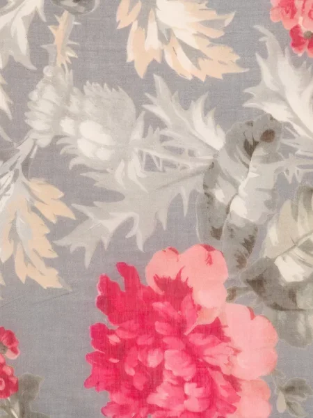 Fular Mouleta cu model floral cu imagine gri