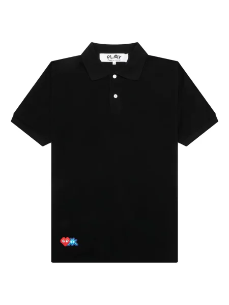 Polo Comme Des Garcons Play cu motiv cu inimi negru