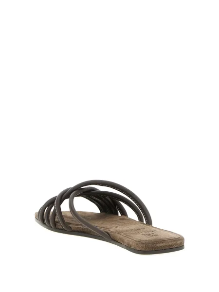 Sandale Brunello Cucinelli din piele maro