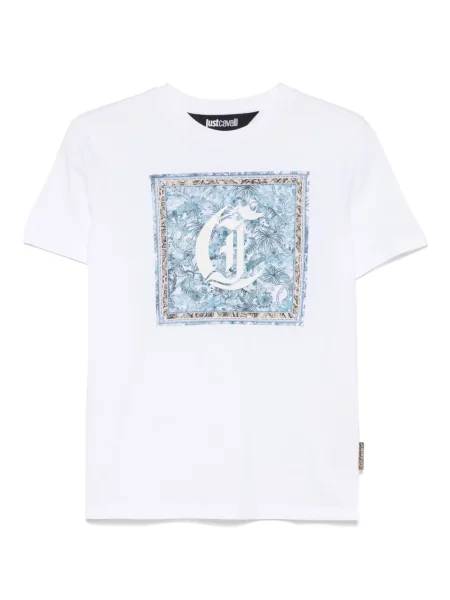 Tricou Just Cavalli cu imagine alb