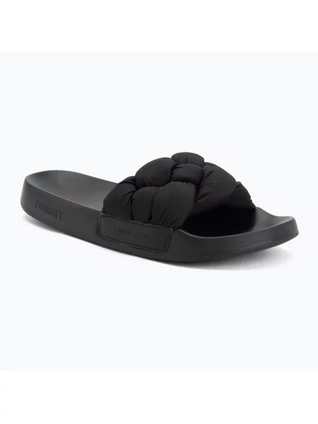 Шльопанці Tommy Jeans Braided black чорні