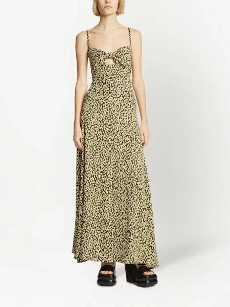 Leopardí oblekové šaty Proenza Schouler s potiskem černé