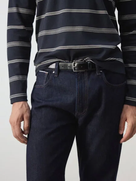Jeansy Pola selvedge regular fit Mężczyzna 40 MANGO MAN niebieski