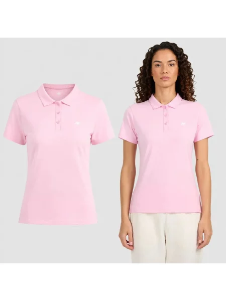 KOSZULKA POLO 4F BAWENIANA T-SHIRT Z KOŁNIERZYKIEM różowa