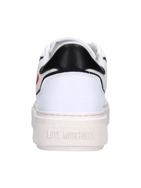 Sneakersy Love Moschino w serca wiązane białe