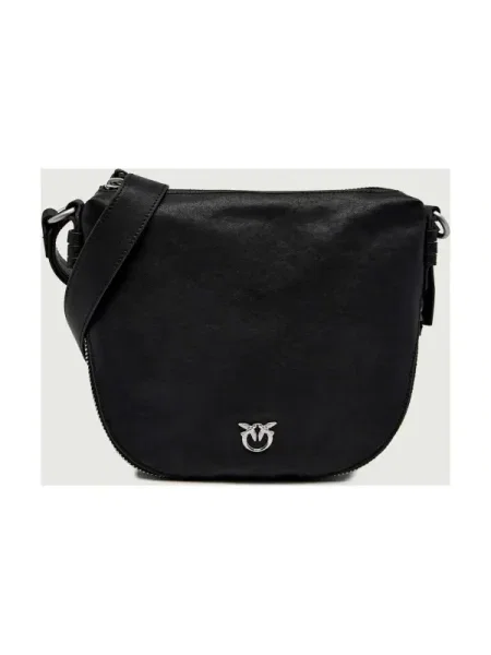 Pinko De piele geantă pe umăr ZIP AROUND MINI negru