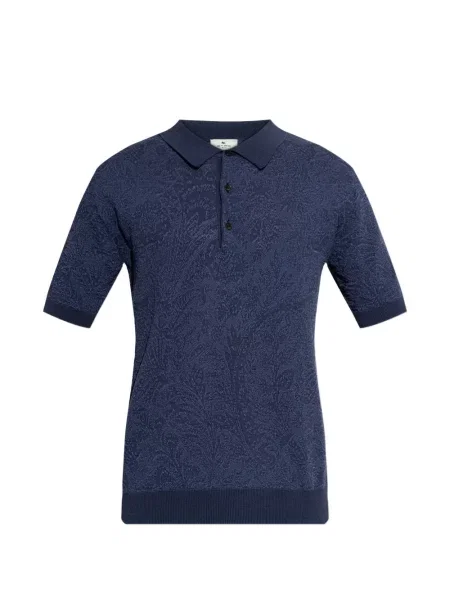 Polo Etro cu model paisley albastru