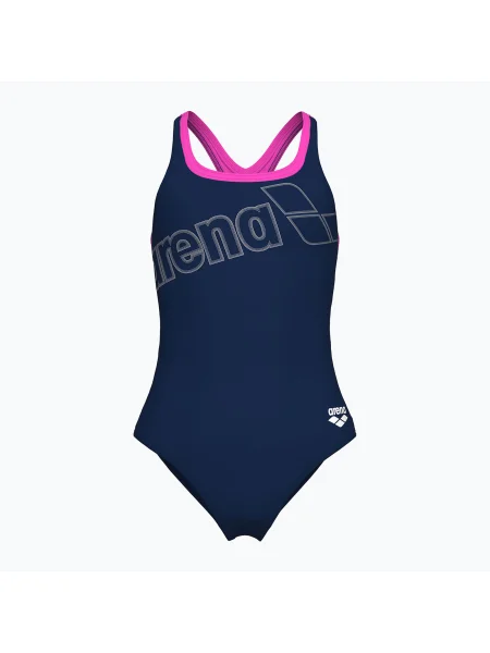 Дамски цял бански костюм Logo Swim Pro navy/shocking pink синьо