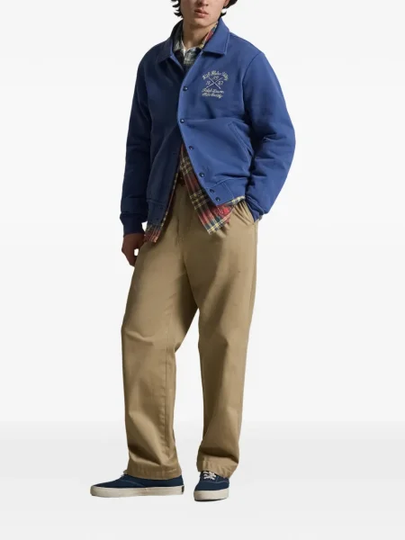 Șapcă Polo Ralph Lauren cu broderie din țesătură twill în carouri albastru