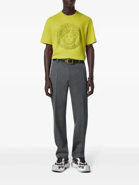 Тениска Versace бродирана жълто