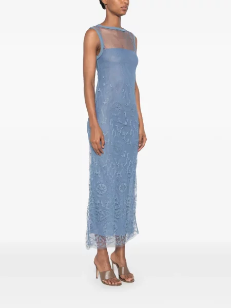 Αμάνικη μάξι φόρεμα Sir με δαντέλα μπλε