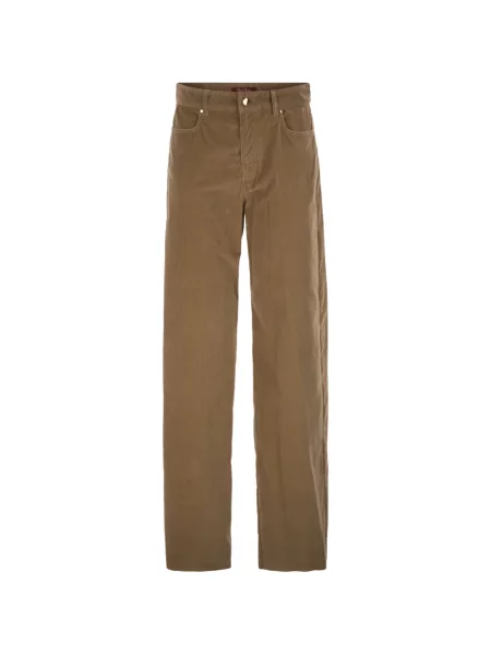 Pantaloni Max Mara de catifea cord maro