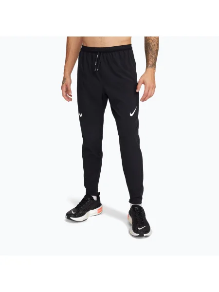 Pantaloni de alergare pentru bărbați Nike AeroSwift Dri-Fit ADV black/summit white alb