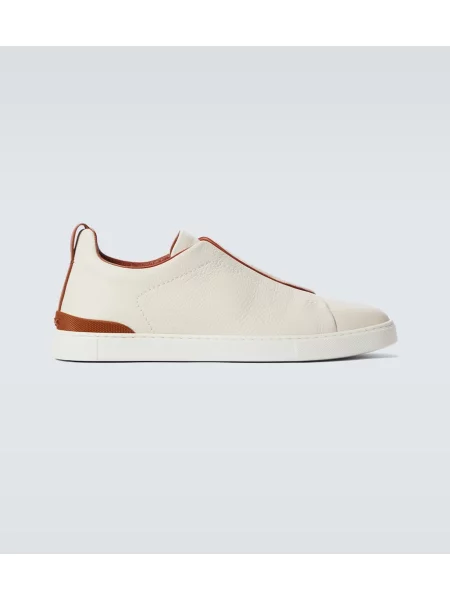 Sneakerși Zegna din piele alb