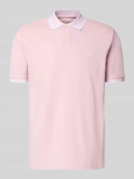Koszulka polo o kroju modern fit z haftem Fynch-hatton różowe