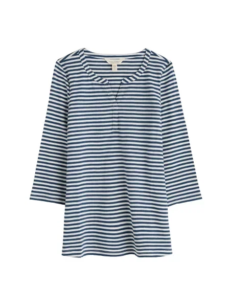 Seasalt Cornwall Tricou Carlyon albastru marin alb