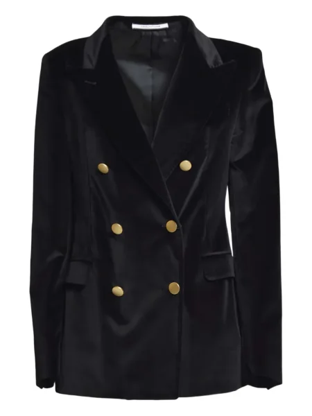 Aksamitna marynarka Tagliatore dwurzędowa czarna