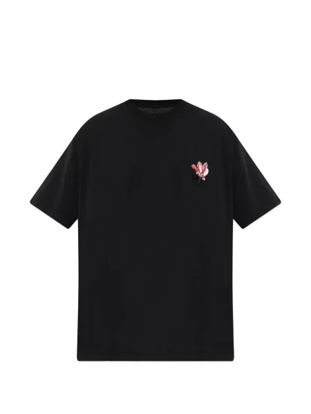 Tricou Maison Margiela cu broderie cu model floral negru