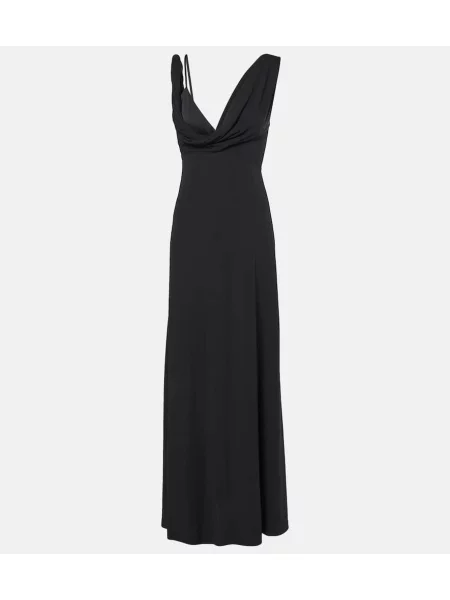 Rochie maxi Toteme din jerseu drapată de costum negru