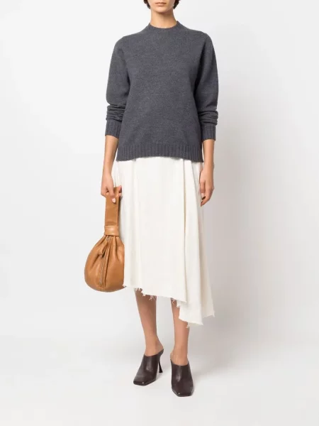 Vilnonis megztinis Jil Sander apvaliu kaklu
