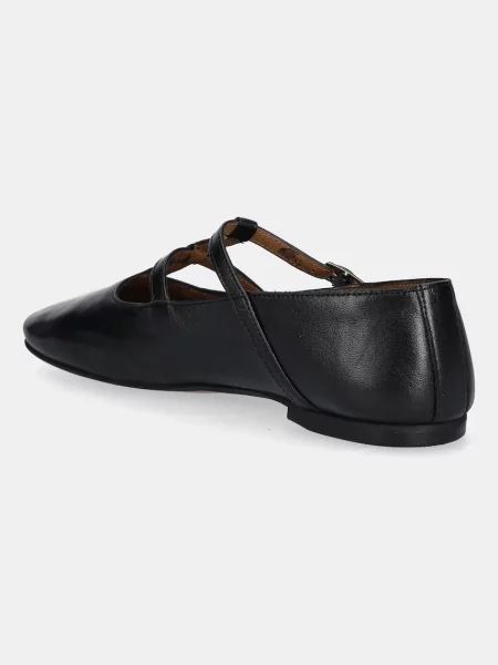 Kožené baleríny Tommy Hilfiger SMOOTH LEATHER T-BAR BALLERINA černá