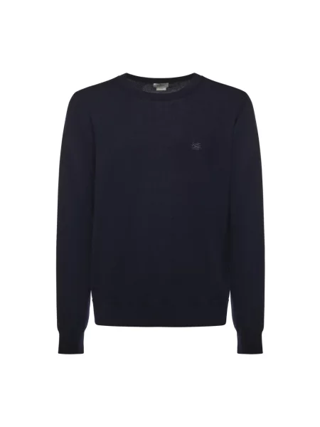 Dzianinowy sweter Etro niebieski