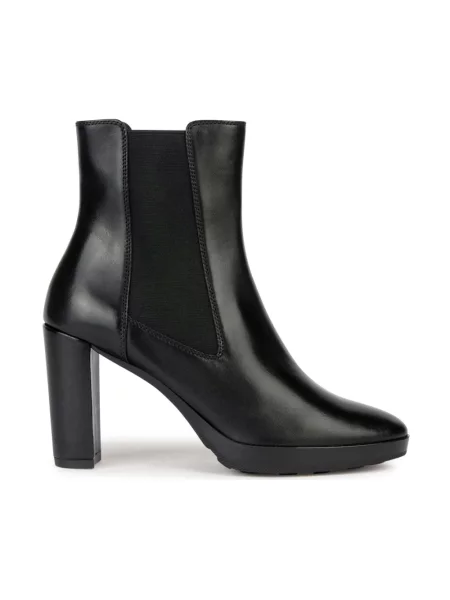 Geox Obuwie Kobieta 40 EU Skóra Botki Walk Pleasure 85 czarny