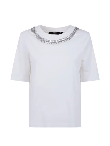 Tricou Seventy cu decolteu rotund alb