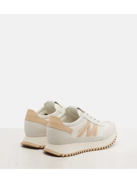 Sneakerși Moncler din piele de căprioară alb