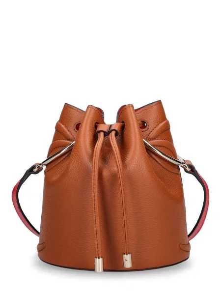 Δερμάτινη τσαντα bucket Christian Louboutin καφέ