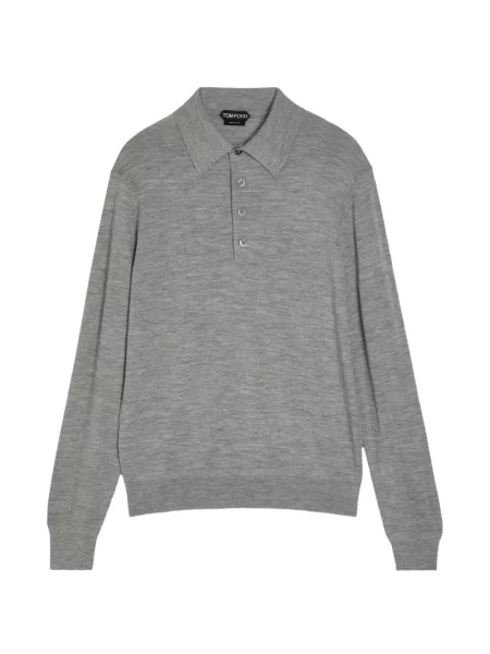 Lung tricou polo Tom Ford gri